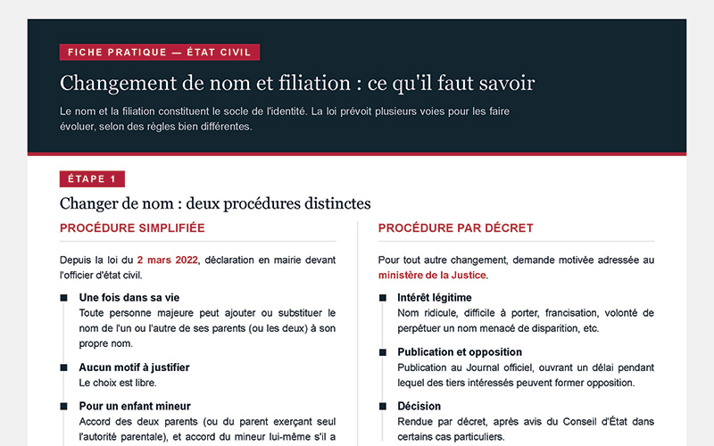 Changement de nom et filiation à Rochefort ou Surgères : ce qu&rsquo;il faut savoir sur son état civil